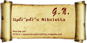 Gyöpös Nikoletta névjegykártya