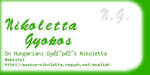 nikoletta gyopos business card